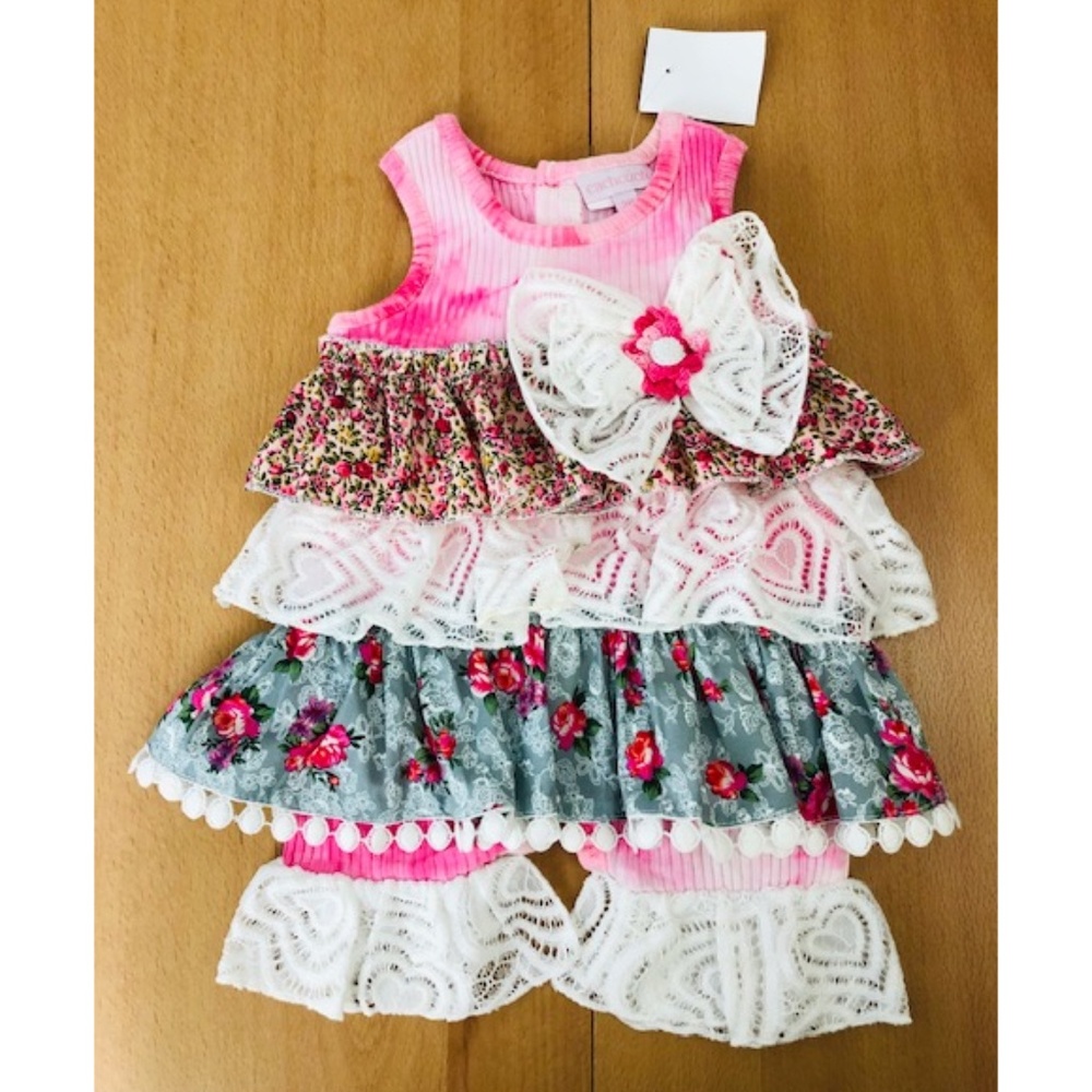 NWT Cachcach Country Girl Ruffle Boho Romper Dress